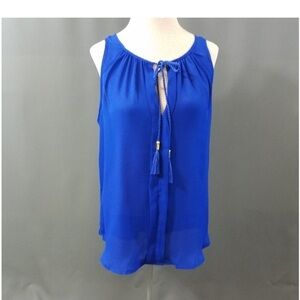 Marisol sheer cobalt blue blouse